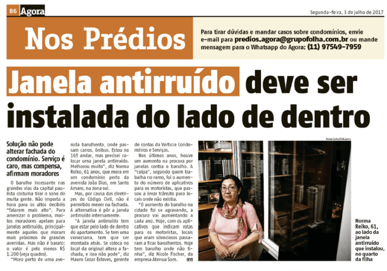 Atenua Som no Jornal Agora São Paulo